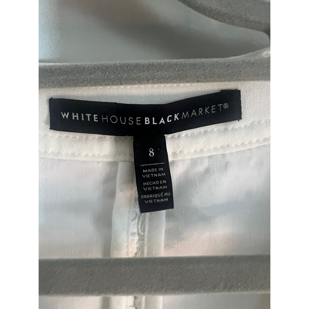 White House Black Market White Floral Eyelet Lace Zip Front Jacket Womens 8 - Picture 2 of 7